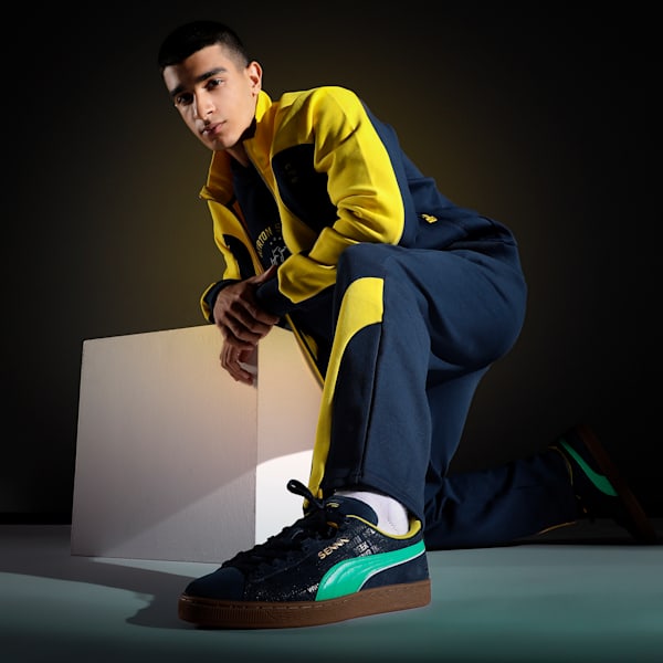 SENNA A VIDA Suede Motorsport Sneakers, Club Navy-Faster Yellow, extralarge-IND