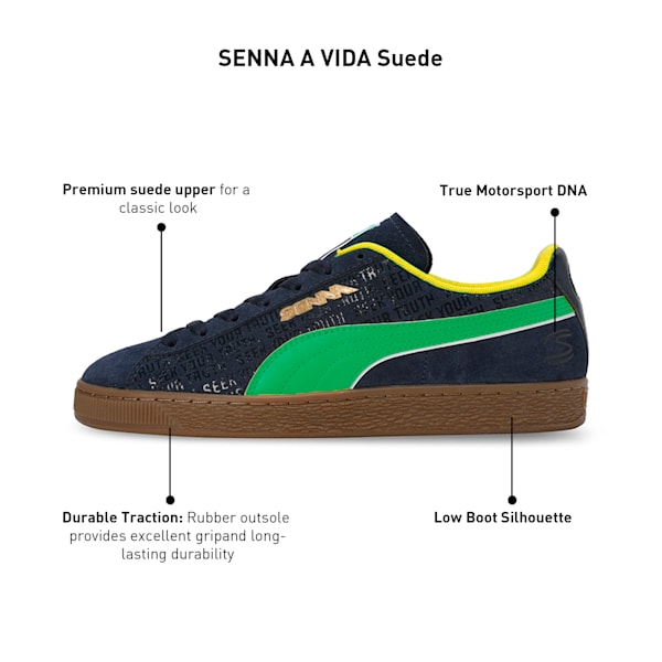 SENNA A VIDA Suede Motorsport Sneakers, Club Navy-Faster Yellow, extralarge-IND
