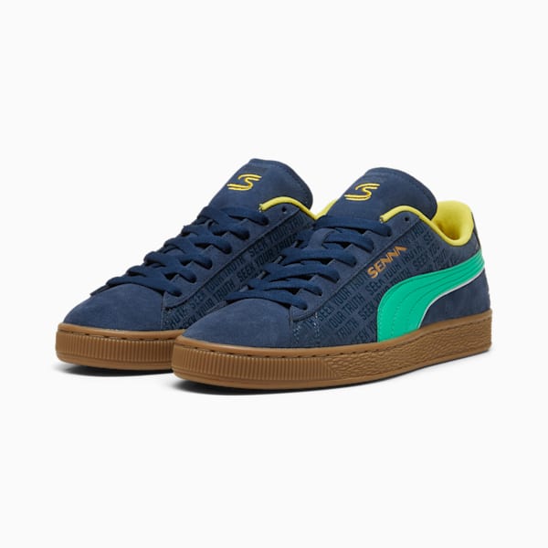 SENNA A VIDA Suede Men's Sneakers, Club Navy-Faster Yellow, extralarge