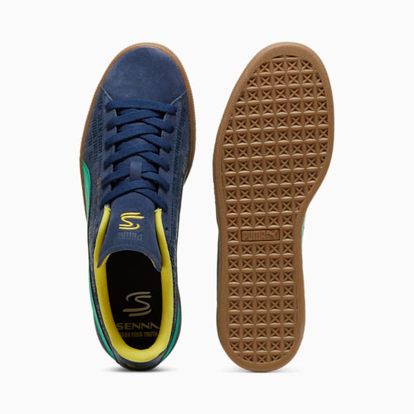 SENNA A VIDA Suede Men's Sneakers, Club Navy-Faster Yellow, extralarge