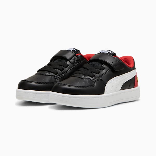 Scuderia Ferrari Caven 2.0 Little Kids' Sneakers, PUMA Black-PUMA White-Rosso Corsa, extralarge