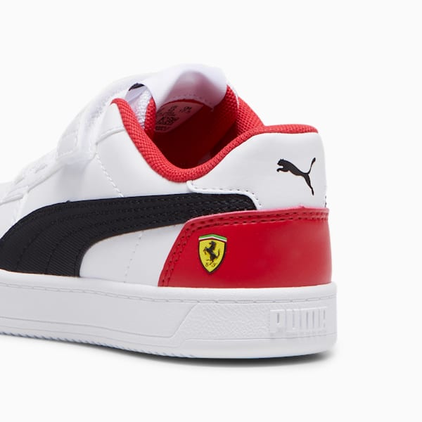 Scuderia Ferrari Caven 2.0 Little Kids' Sneakers, PUMA White-PUMA Black-Rosso Corsa, extralarge