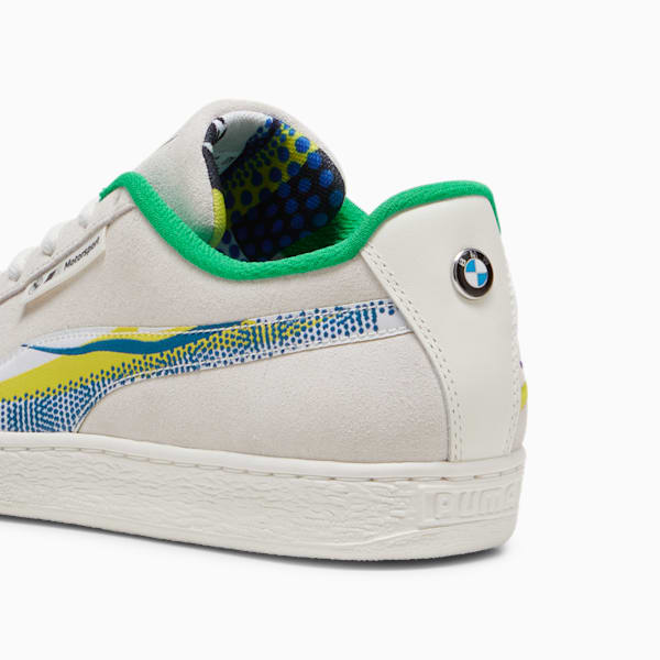 Tenis para hombre BMW M Motorsport Suede Lichtenstein, Warm White-PUMA Green, extralarge