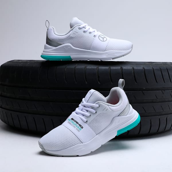 Mercedes AMG Petronas Formula 1 Wired Run Youth Sneakers, PUMA White-PUMA Silver, extralarge-IND