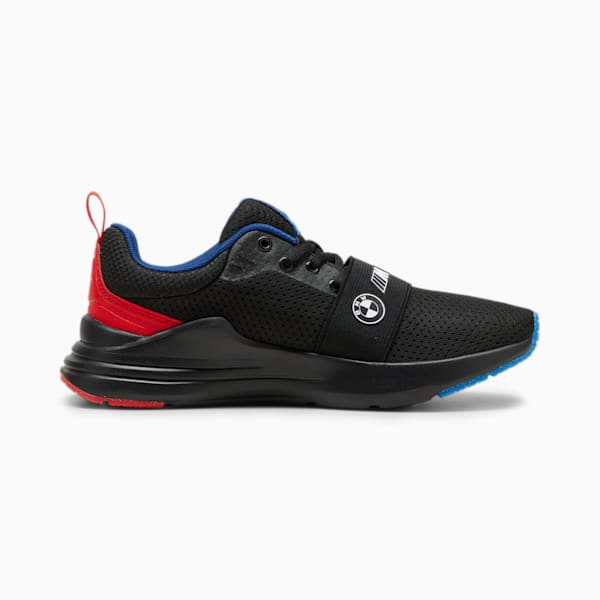 BMW M Motorsport Wired Run Youth Sneakers, PUMA Black-Poppy Red, extralarge-IND