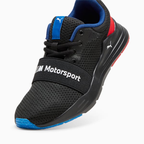 BMW M Motorsport Wired Run Youth Sneakers, PUMA Black-Poppy Red, extralarge-IND