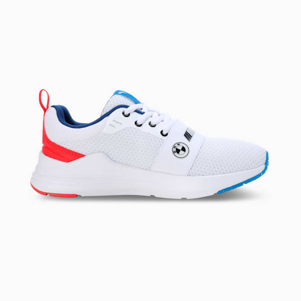 BMW M Motorsport Wired Run Youth Sneakers, PUMA White-Pop Red, extralarge-IND