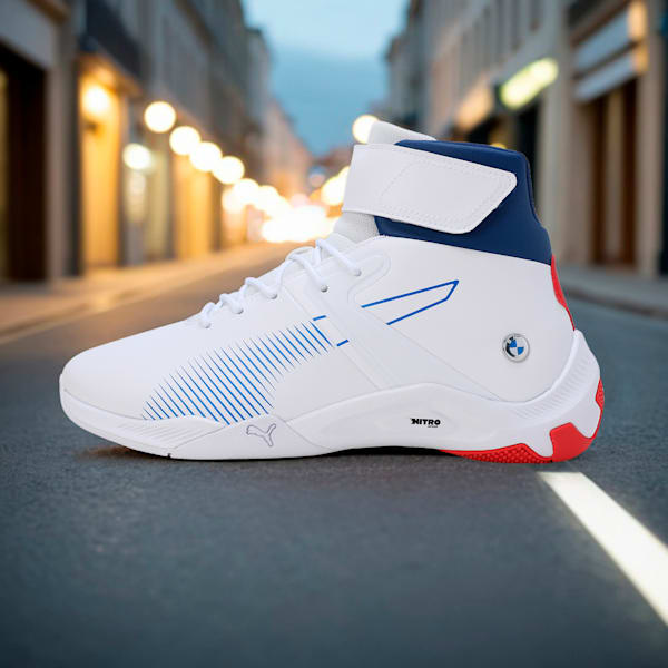 BMW M Motorsport A3rokart Mid Sneakers, PUMA White-Cool Cobalt, extralarge-IND