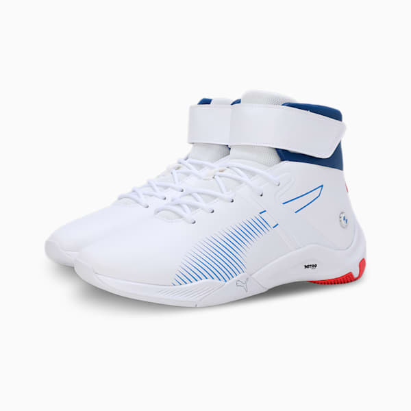 BMW M Motorsport A3rokart Mid Unisex Sneakers, PUMA White-Cool Cobalt, extralarge-IND