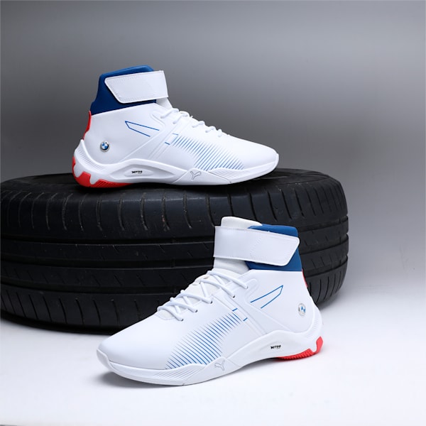 BMW M Motorsport A3rokart Mid Unisex Sneakers, PUMA White-Cool Cobalt, extralarge-IND