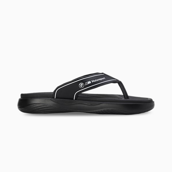 BMW MMS Softride Seave Men's Flip-Flops, PUMA Black-PUMA White-Silver Mist, extralarge-IND