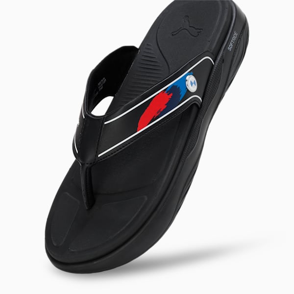 BMW MMS Softride Seave Men's Flip-Flops, PUMA Black-PUMA White-Silver Mist, extralarge-IND