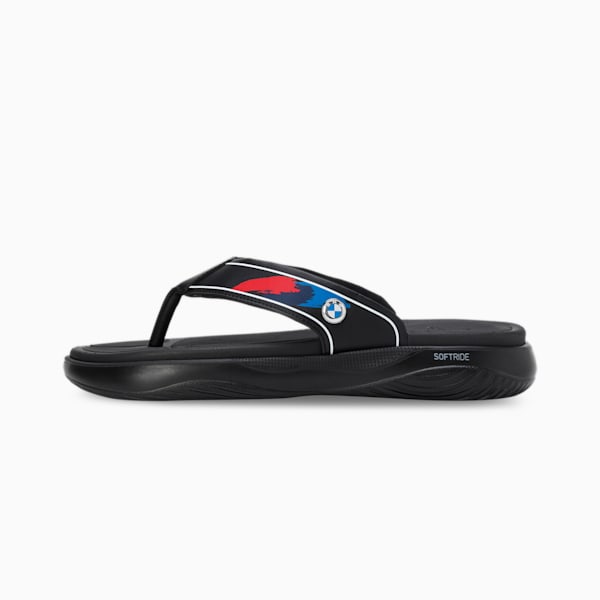 BMW MMS Softride Seave Men's Flip-Flops, PUMA Black-PUMA White-Silver Mist, extralarge-IND