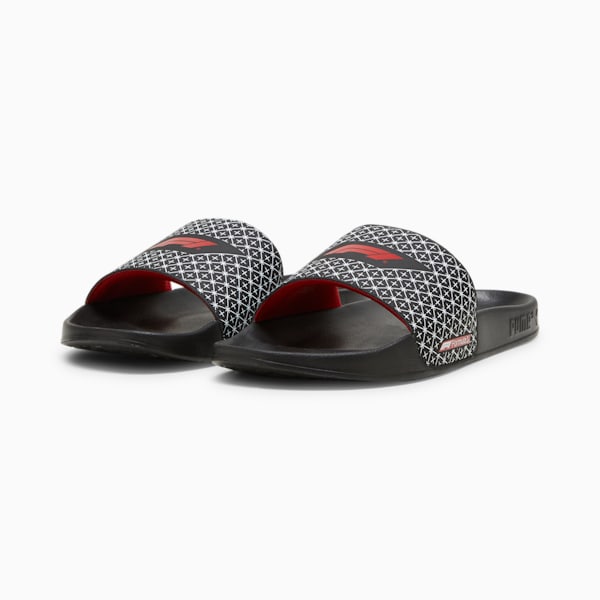 F1 Leadcat 2.0 Unisex Motorsport Slides, PUMA Black-Pop Red, extralarge-IND