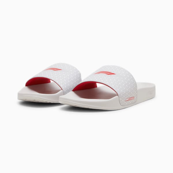 F1 Leadcat 2.0 Unisex Motorsport Slides, PUMA White-Pop Red, extralarge-IND