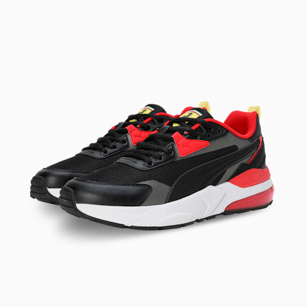 Scuderia Ferrari VIS2K Motorsport Shoes, PUMA Black-Rosso Corsa-Puma Aged Silver, extralarge-IND