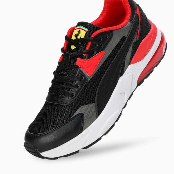 Scuderia Ferrari VIS2K Motorsport Shoes, PUMA Black-Rosso Corsa-Puma Aged Silver, extralarge-IND