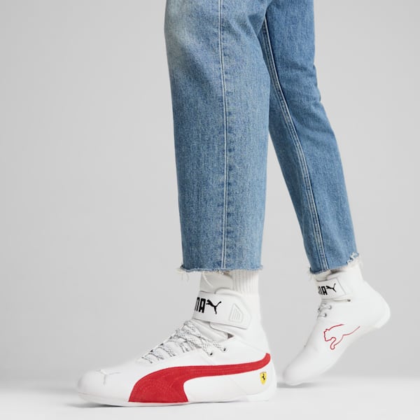 Scuderia Ferrari Future Cat Mid Motorsport Sneakers, PUMA White-Rosso Corsa, extralarge-IND