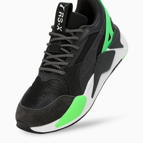 Mercedes-AMG Petronas F1® RS-X Textile Motorsport Sneakers, PUMA Black-PUMA White-Fizzy Green, extralarge-IND