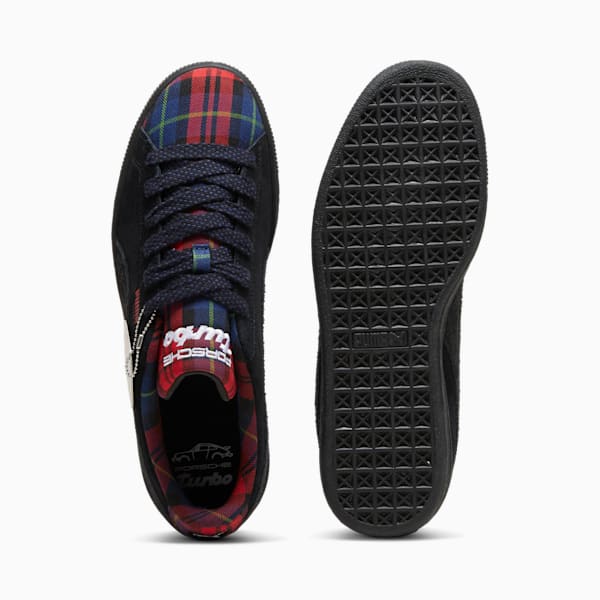 Porsche Legacy Suede Classic Tartan Sneakers, PUMA Black-Redmazing, extralarge