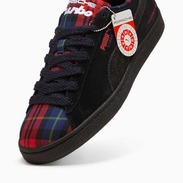 Porsche Legacy Suede Classic Tartan Sneakers, PUMA Black-Redmazing, extralarge