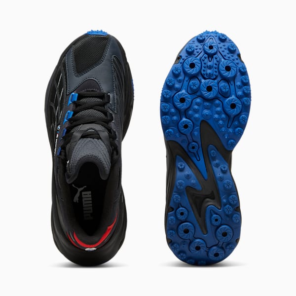 Tenis BMW M Motorsport Spirex para hombre, PUMA Black-Cool Cobalt-Pop Red, extralarge