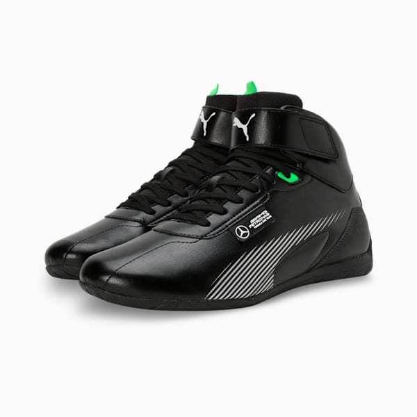 Mercedes-AMG Petronas F1® Neo Cat Mid 2.0 Unisex Motorsport Sneakers, PUMA Black-Fizzy Green, extralarge-IND