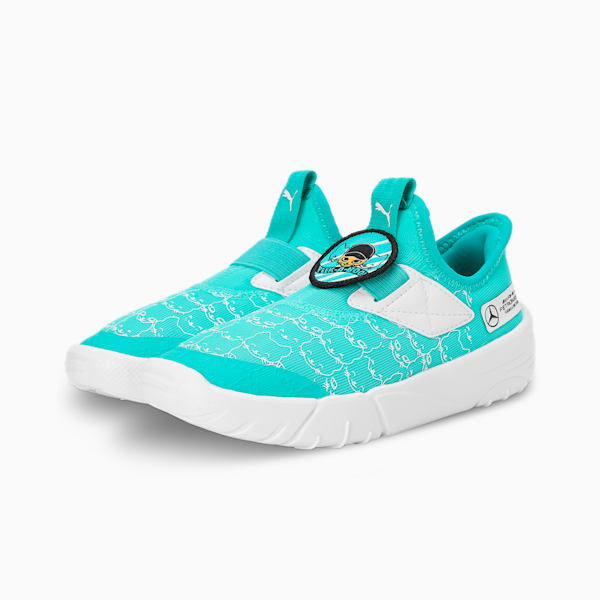Mercedes-AMG Petronas F1® Slipkart Kid's Motorsport Sneakers, Sheen Green-PUMA White, extralarge-IND
