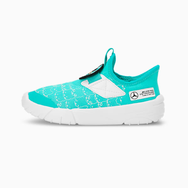 Mercedes-AMG Petronas F1® Slipkart Kid's Motorsport Sneakers, Sheen Green-PUMA White, extralarge-IND