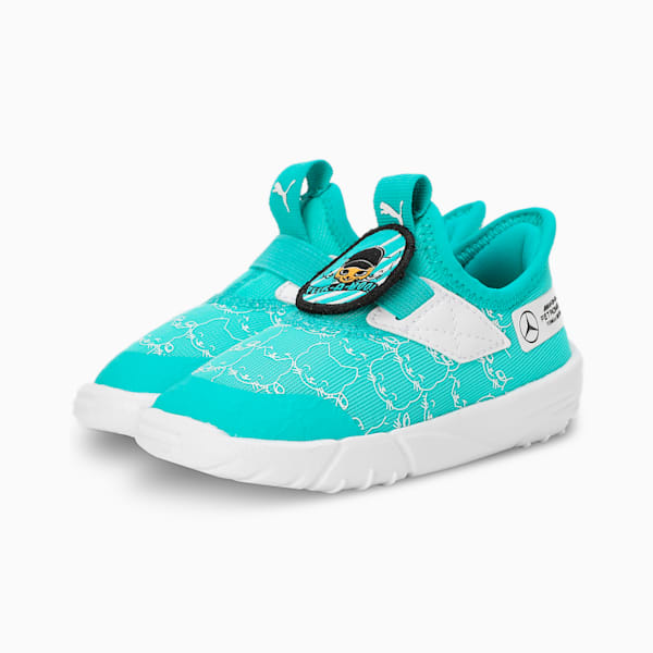 Mercedes-AMG Petronas F1® Slipkart Toddlers' Motorsport Sneakers, Sheen Green-PUMA White, extralarge-IND