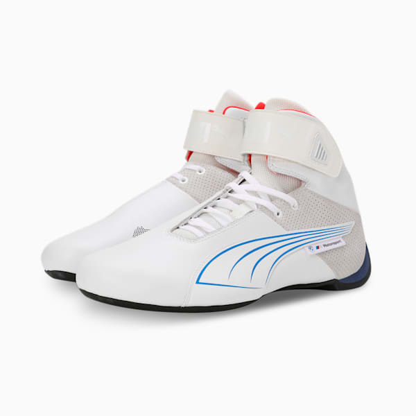 BMW M Motorsport Future Cat Mid Driving Shoes, PUMA White-Cool Cobalt, extralarge-IND