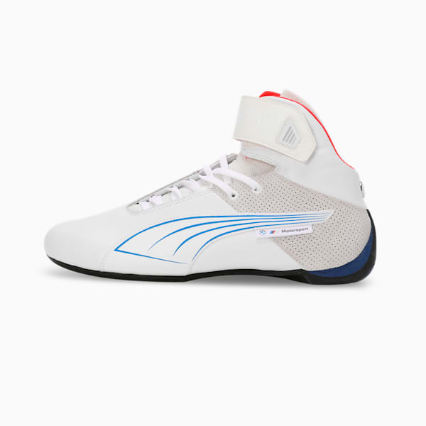 BMW M Motorsport Future Cat Mid Driving Shoes, PUMA White-Cool Cobalt, extralarge-IND
