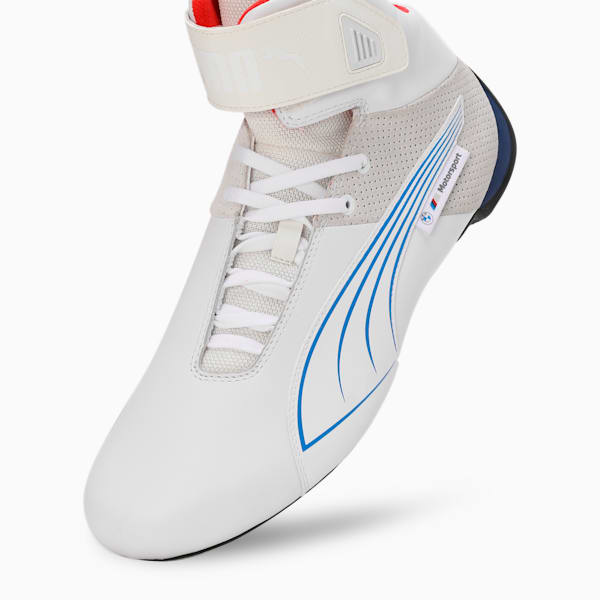 BMW M Motorsport Future Cat Mid Driving Shoes, PUMA White-Cool Cobalt, extralarge-IND