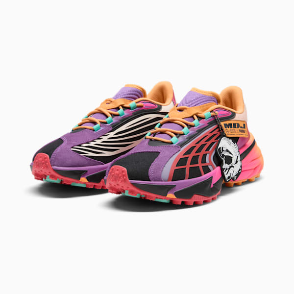 Mercedes-AMG Petronas F1® Team x Mad Dog Jones Spirex Running Sneakers, PUMA Black-Clementine-Ultraviolet, extralarge