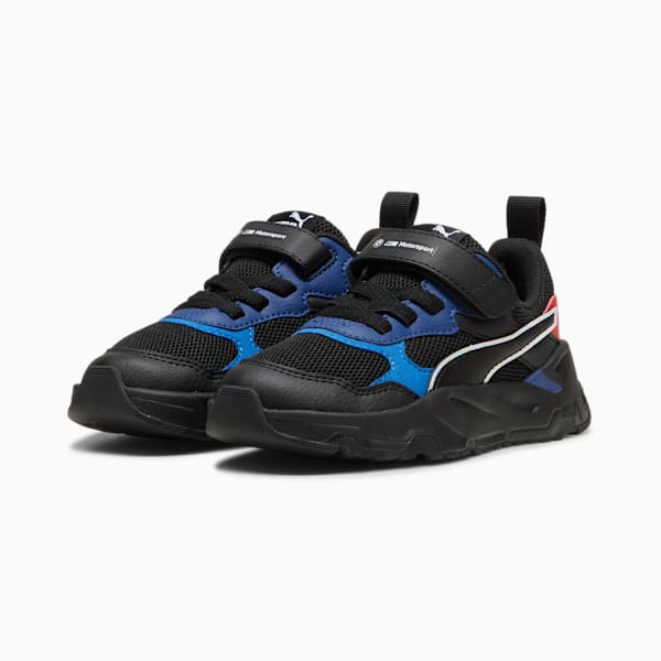 BMW M Motorsport Trinity Little Kids' Sneakers, PUMA Black-Pro Blue-Pop Red, extralarge