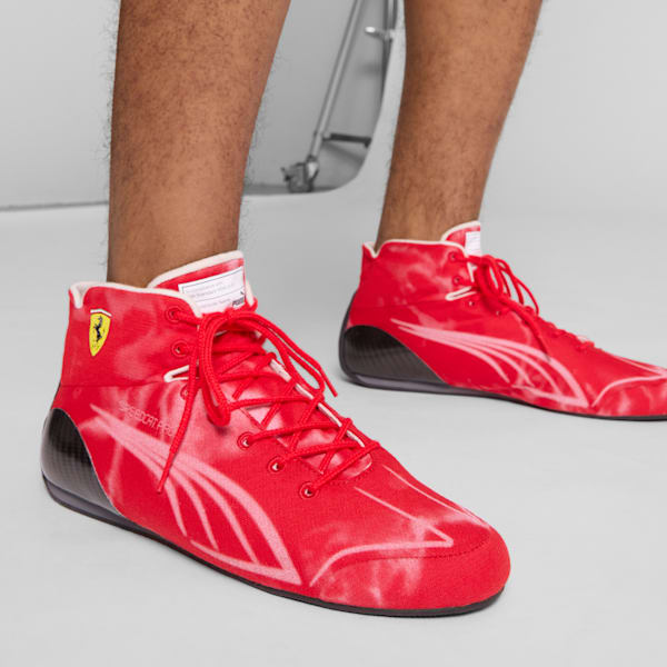 Scuderia Ferrari Speedcat Pro Desert Men's Driving Shoes, Rosso Corsa-Ash Gray, extralarge