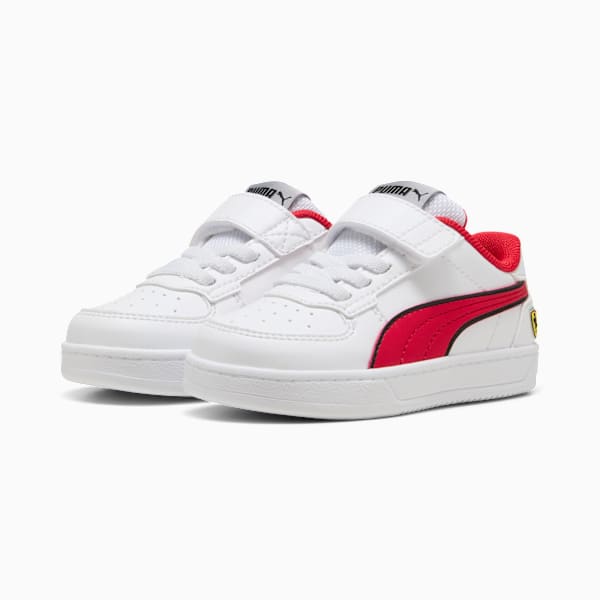 Tenis infantil Scuderia Ferrari Caven 2.0, PUMA White-Rosso Corsa, extralarge