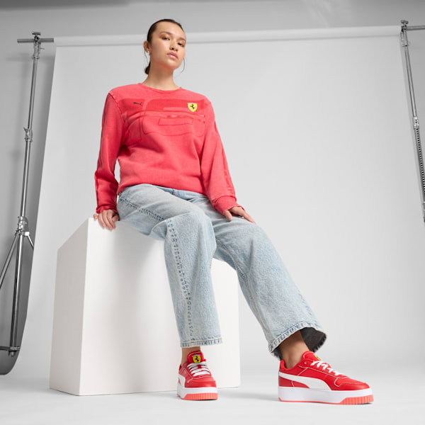 Tenis Scuderia Ferrari Carina Street para mujer, Rosso Corsa-PUMA White, extralarge