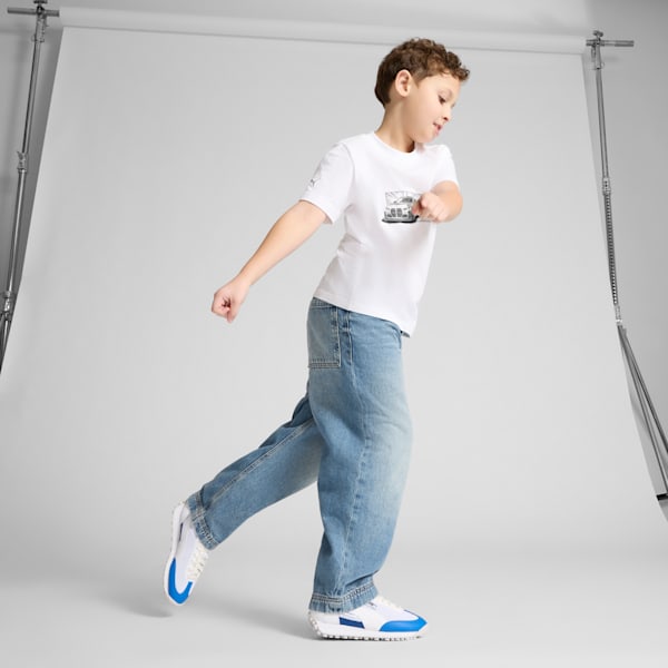 BMW MMS Easy Rider Big Kids' Sneakers, PUMA White-Cool Cobalt, extralarge