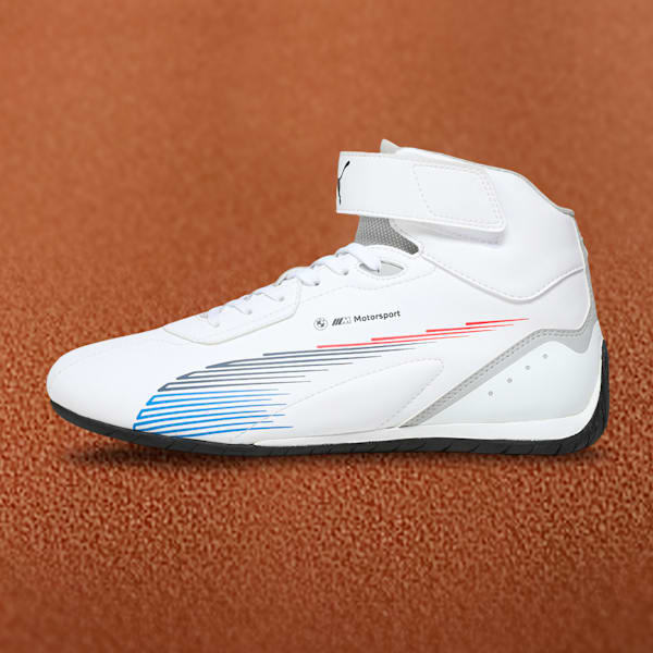BMW MMS Neo Cat Mid 2.0 Driving Shoes, PUMA White-Cool Light Gray, extralarge-IND