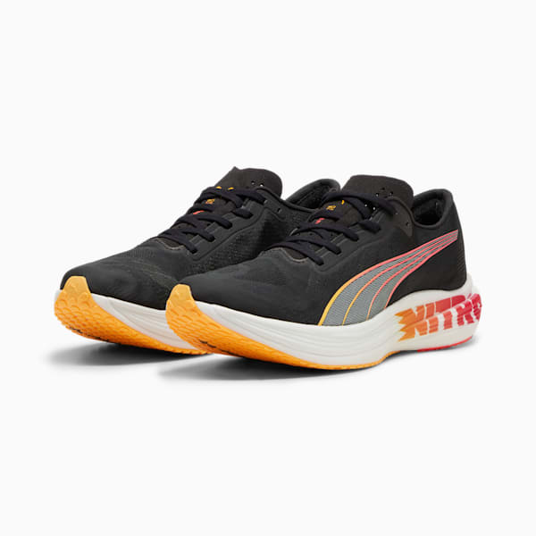 メンズ ディヴィエイト ニトロ エリート 2 FF ランニングシューズ, PUMA Black-Sun Stream-Sunset Glow, extralarge-JPN