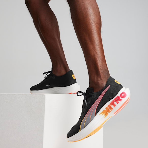 メンズ ディヴィエイト ニトロ エリート 2 FF ランニングシューズ, PUMA Black-Sun Stream-Sunset Glow, extralarge-JPN