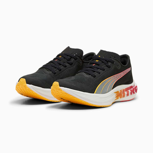 Tenis de running para mujer Deviate NITRO™ Elite 2, PUMA Black-Sun Stream-Sunset Glow, extralarge