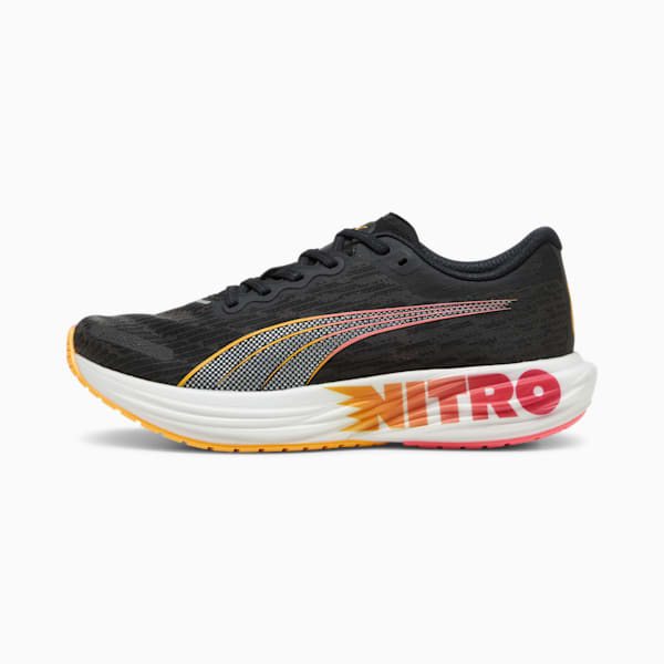 メンズ ディヴィエイト ニトロ 2 FF ランニングシューズ, PUMA Black-Sun Stream-Sunset Glow, extralarge-JPN