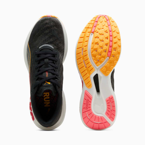 メンズ ディヴィエイト ニトロ 2 FF ランニングシューズ, PUMA Black-Sun Stream-Sunset Glow, extralarge-JPN