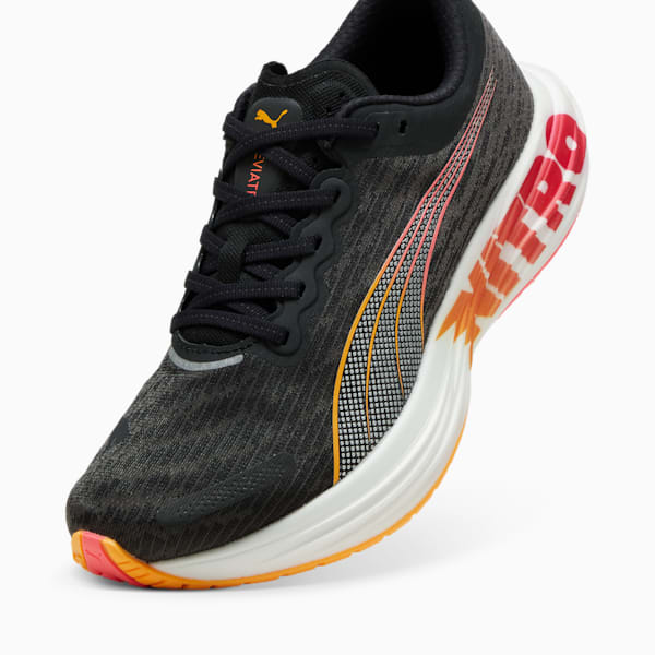 メンズ ディヴィエイト ニトロ 2 FF ランニングシューズ, PUMA Black-Sun Stream-Sunset Glow, extralarge-JPN