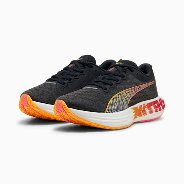 ウィメンズ ディヴィエイト ニトロ 2 FF ランニングシューズ, PUMA Black-Sun Stream-Sunset Glow, extralarge-JPN