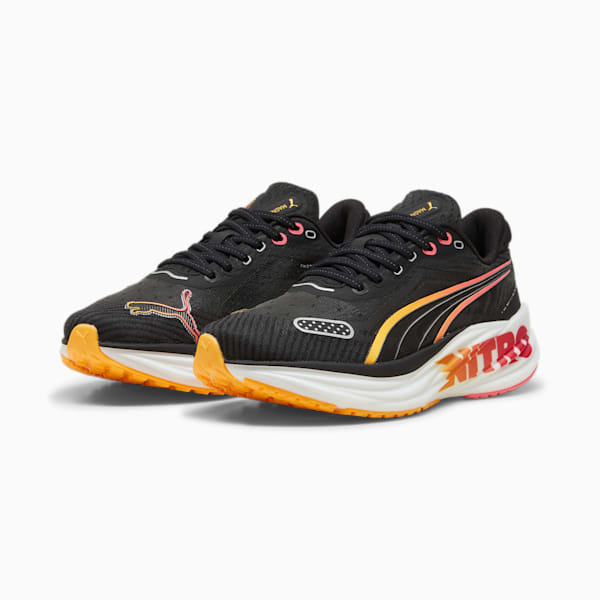 ウィメンズ マグニファイ ニトロ 2 TECH FF ランニングシューズ, PUMA Black-Sun Stream-Sunset Glow, extralarge-JPN