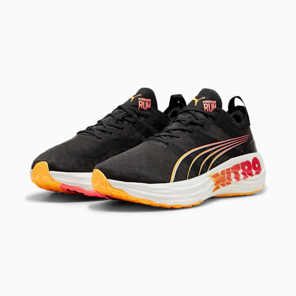 メンズ フォーエバーラン ニトロ FF ランニングシューズ, PUMA Black-Sun Stream-Sunset Glow, extralarge-JPN