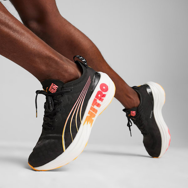 Tenis de running para hombre ForeverRun NITRO™, PUMA Black-Sun Stream-Sunset Glow, extralarge